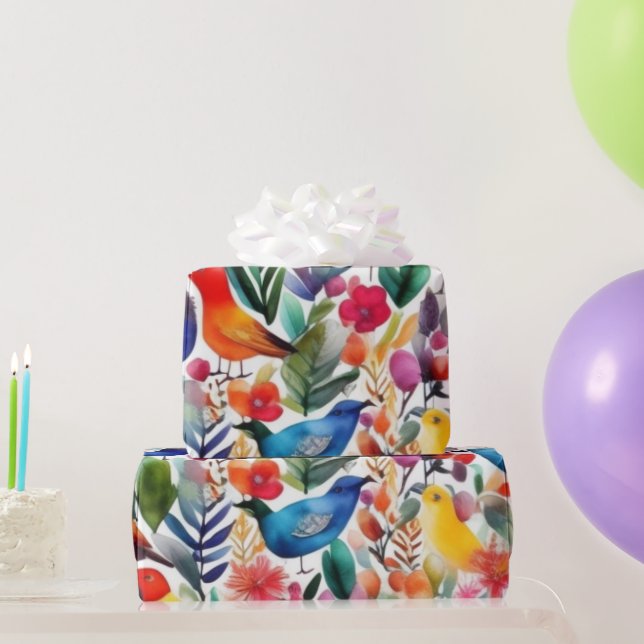 Papel de regalo con hermosas flores rosadas (Regalos de fiesta)