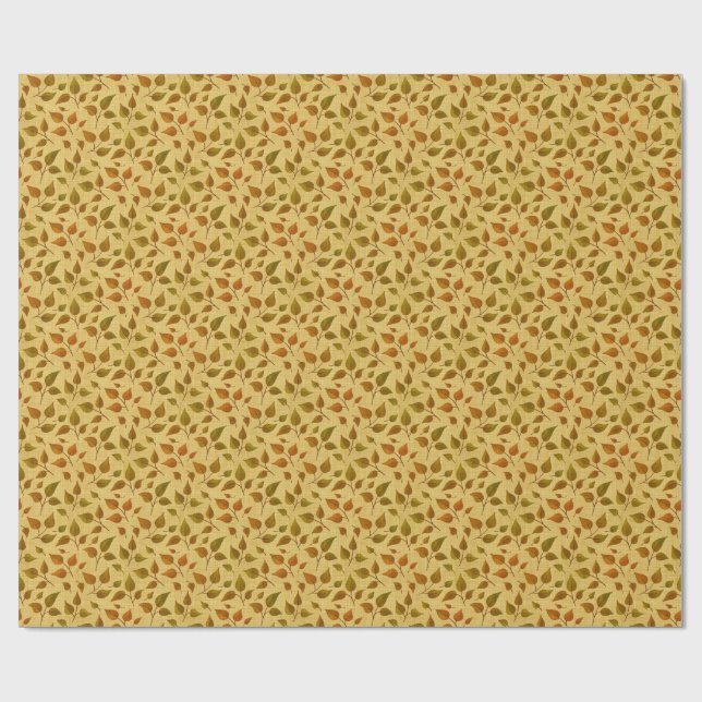 Papel de Regalo con Hojas de Otoño (Superficie plana)