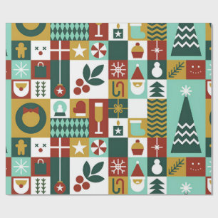 ✨ Papel de regalo con iconos navideños para regalo
