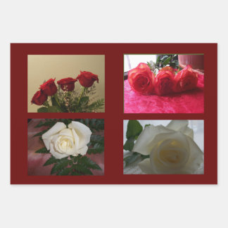 Papel de regalo con imágenes surtidas de rosas