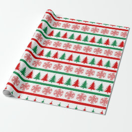 Papel de regalo con impresión de árbol de Navidad