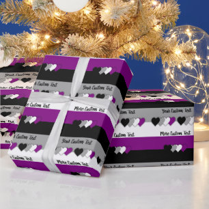 Papel de regalo con la bandera del orgullo asexual