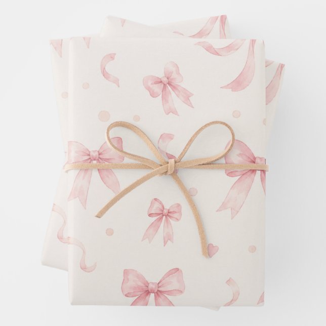 Papel de regalo con lazo rosa claro | Simple Coque (In situ)