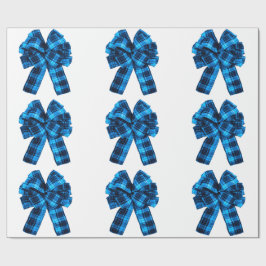 Papel de Regalo con Lazos de Cuadros Azules Cian
