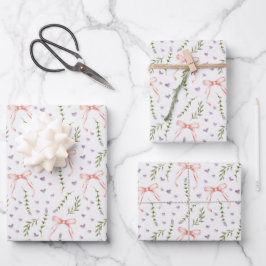 Papel de regalo con lazos rosas, regalo de cumplea