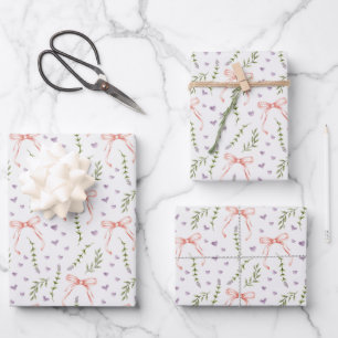 Papel de regalo con lazos rosas, regalo de cumplea