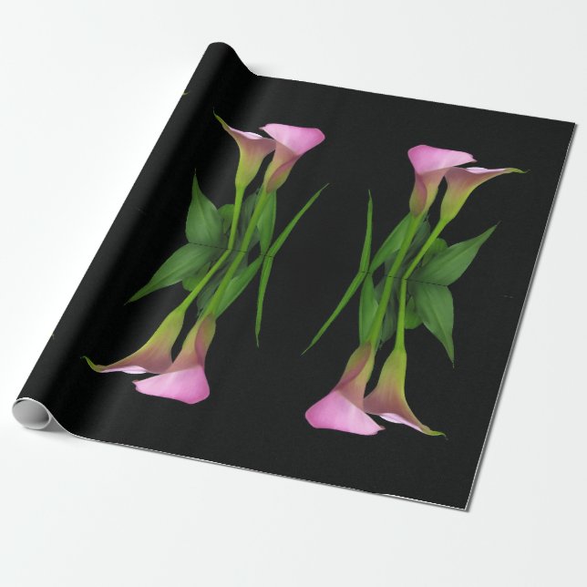 Papel de regalo con lirio de calla de 30" x 6' (Desenrollado)