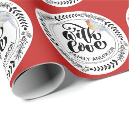 Papel De Regalo CON LOVE Festividad Robin personalizado