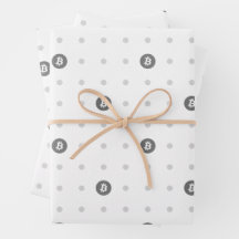 Papel de regalo con lunares de Bitcoin