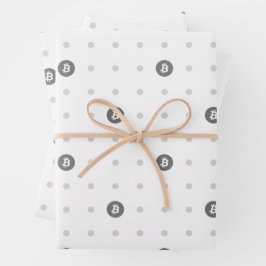 Papel de regalo con lunares de Bitcoin