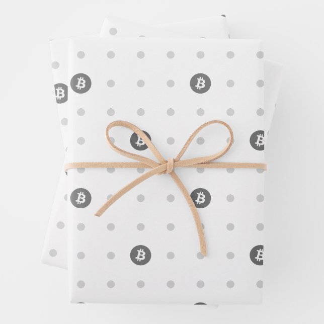 Papel de regalo con lunares de Bitcoin (In situ)