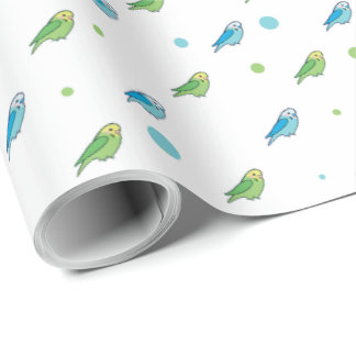 Papel de regalo con lunares de periquito