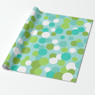 Papel de regalo con lunares festivos azul verde