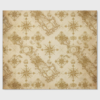 Papel de regalo con mapa antiguo del mundo