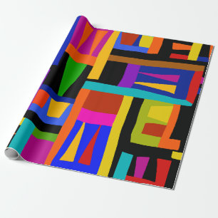 Papel de regalo con mapa colorido africano