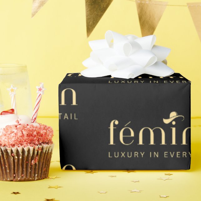 Papel de regalo con marca elegante personalizada (Fiesta de cumpleaños )