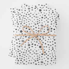Papel de Regalo con Motivos de Confeti de Carbón e