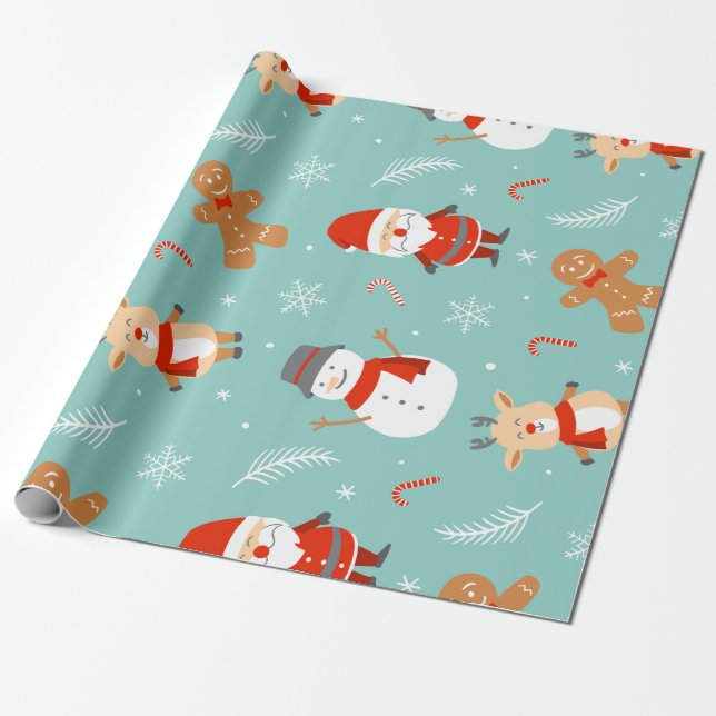 Papel de regalo con motivos navideños (Desenrollado)