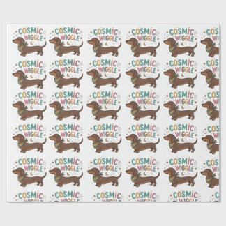 Papel de regalo con movimiento cósmico de perro vi