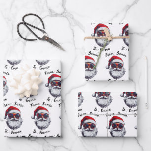 Papel de regalo con nombre de Santa personalizado,