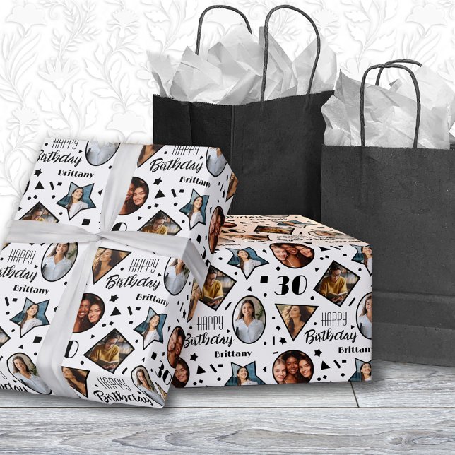 Papel de regalo con nombre para cumpleaños 30 (Subido por el creador)
