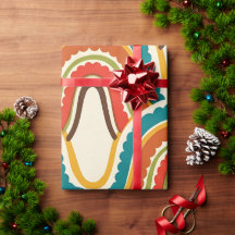 Papel de regalo con ondas abstractas de aguacate g