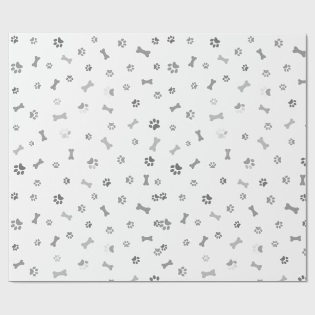 Papel de regalo con patas de perro (Superficie plana)