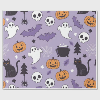 Papel de regalo con patrón adorable de Halloween
