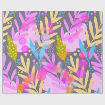Papel de regalo con patrón botánico abstracto colo