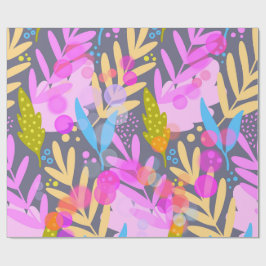 Papel de regalo con patrón botánico abstracto colo
