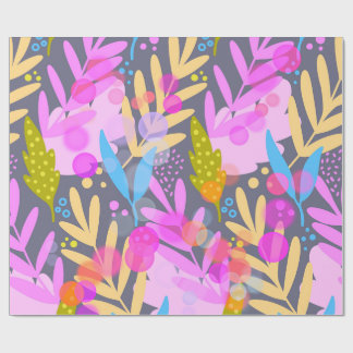 Papel de regalo con patrón botánico abstracto colo