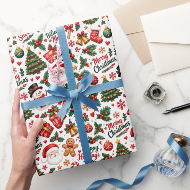 Papel de regalo con patrón continuo de Navidad (Regalar)