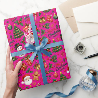 Papel de regalo con patrón continuo de Navidad