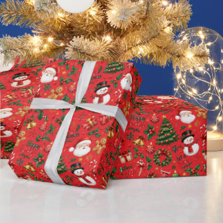 Papel de regalo con patrón continuo de Navidad