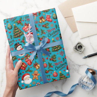 Papel de regalo con patrón continuo de Navidad
