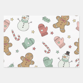 Papel de regalo con patrón continuo de Navidad ado