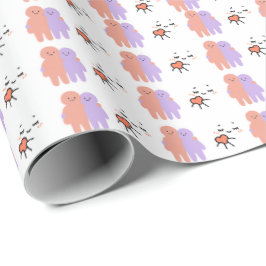 Papel de regalo con patrón continuo de parejas de 