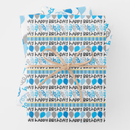 Papel de regalo con patrón coordinado para niño cu