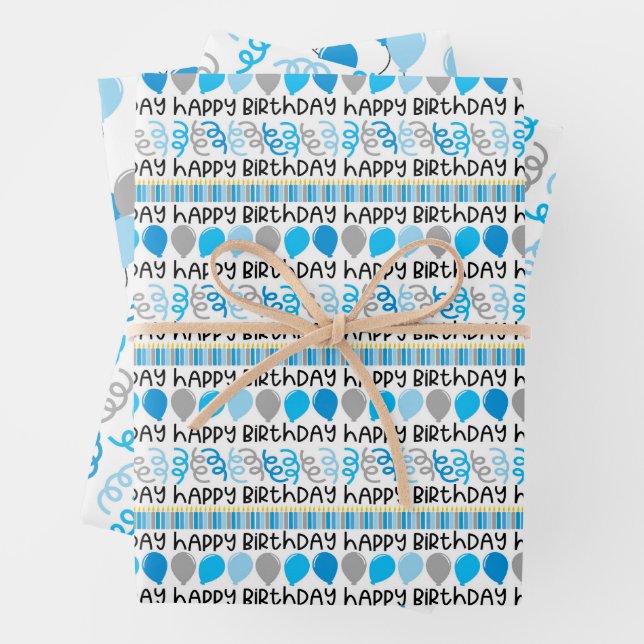 Papel de regalo con patrón coordinado para niño cu (In situ)