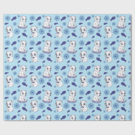 Papel de regalo con patrón de adorables osos polar