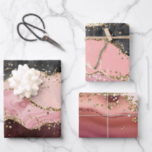 Papel de regalo con patrón de ágata elegante con b