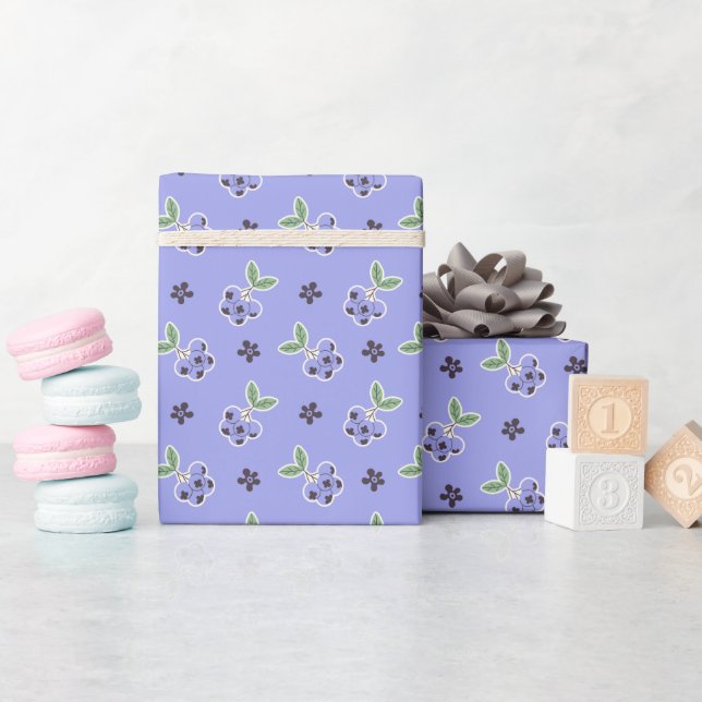 Papel de regalo con patrón de arándanos dulces (Baby Shower)