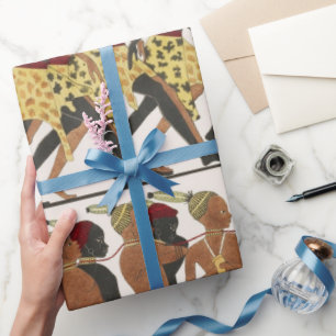 Papel de regalo con patrón de arte del Antiguo Egi