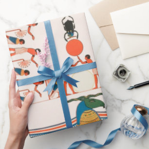 Papel de regalo con patrón de arte del Antiguo Egi