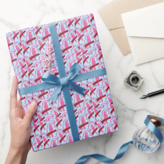 Papel de regalo con patrón de aves elegantes  