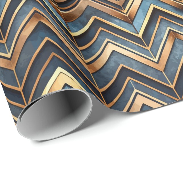 Papel de regalo con patrón de baldosas Art Deco li (Esquina del rollo)