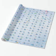 Papel de regalo con patrón de ballena azul