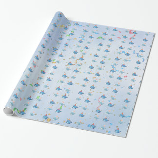 Papel de regalo con patrón de ballena azul