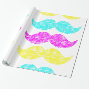 Papel de Regalo con Patrón de Bigote de Arte Pop C