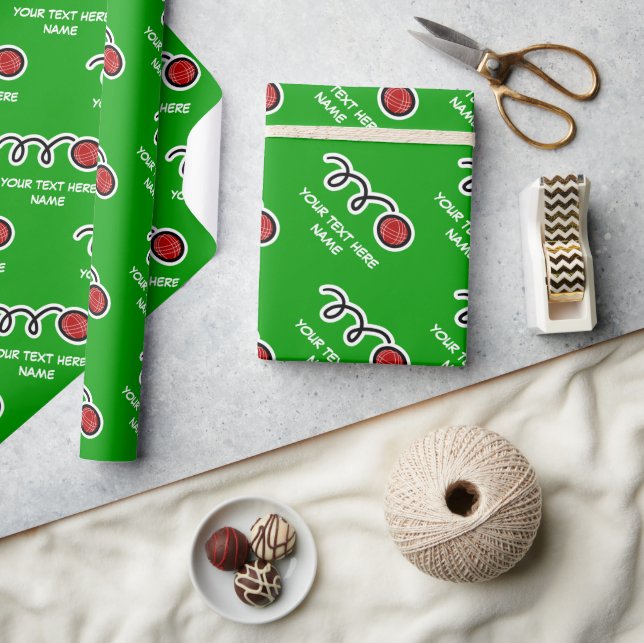 Papel de regalo con patrón de bolas de bocha | Dis (Artesanía)